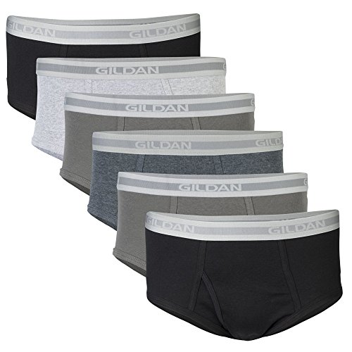 Gildan Men's Underwear Briefs, Grey/Black (6-Pack), Large