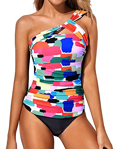 Color Block Tankini Swimwear for Women