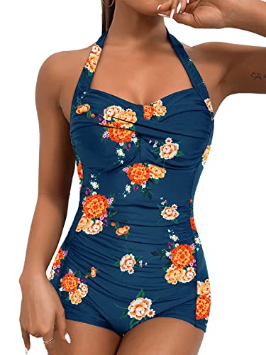 MOLYBELL Ruched Swimsuit Tummy Control Monokini