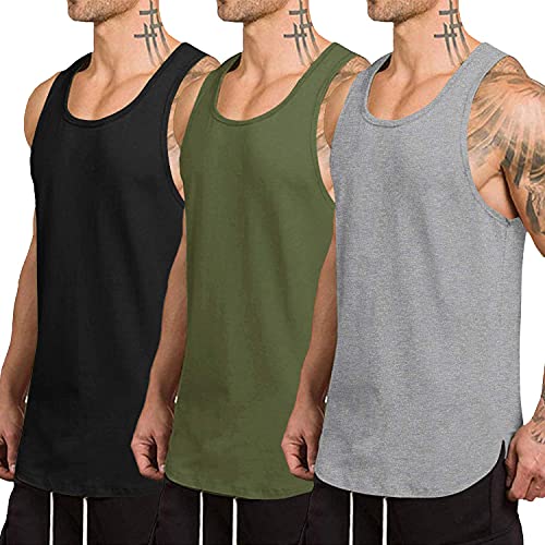 COOFANDY Men's 3 Pack Quick Dry Workout Tank Top