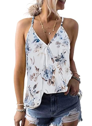 Dokotoo Womens Summer Soft Camisole Floral Print Tank Top
