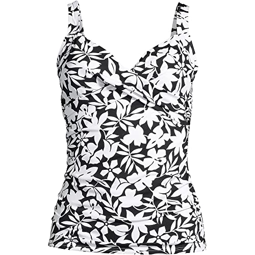 Lands' End Chlorine Resistant Underwire Wrap Tankini Top