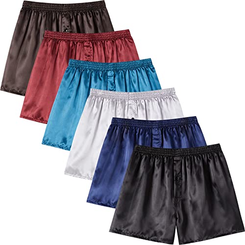 JupiterSecret Mens Satin Boxer Shorts Pack