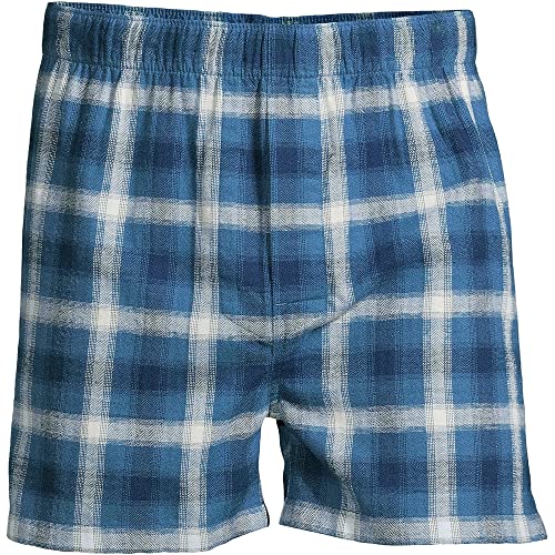 Lands' End Classic Flannel Boxers in Mountain Sky Herringbone Plaid