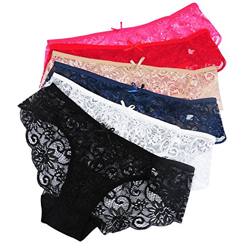Sunm Boutique Womens Lace Bikini Underwear - 6 Pack