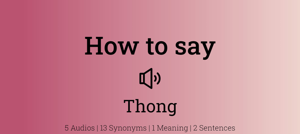 How To Say Thong In Spanish