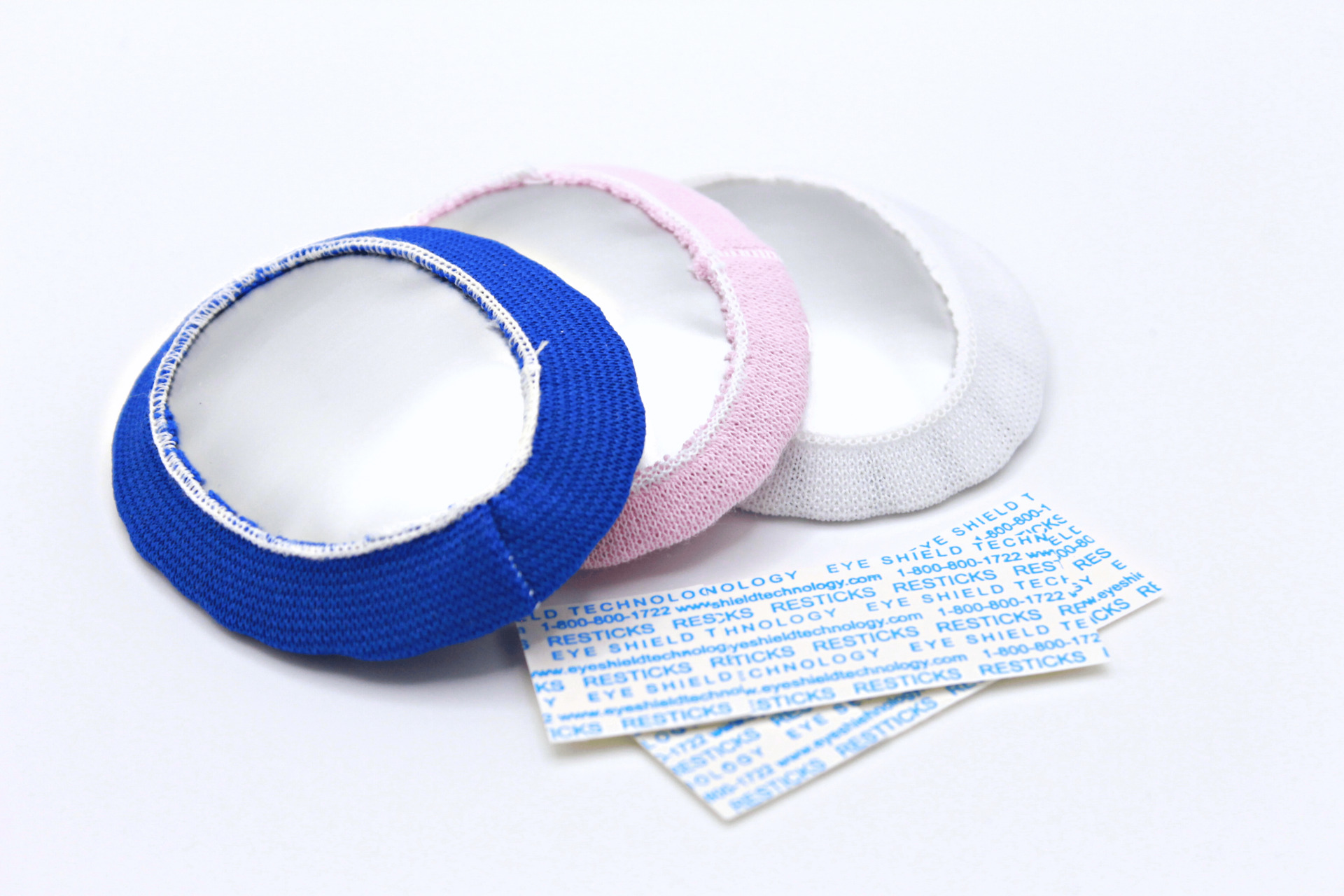 Who Carries Plastic White Eye Shields With Blue Garters